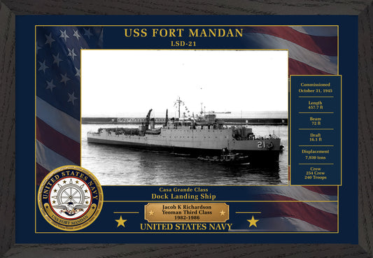 USS Fort Mandan LSD-21 Framed Patriotic Photo