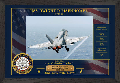 USS Dwight D Eisenhower CVN-69 Framed Patriotic Photo