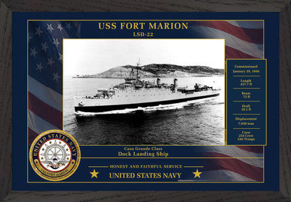 USS Fort Marion LSD-22 Framed Patriotic Photo