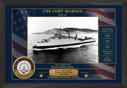 USS Fort Marion LSD-22 Framed Patriotic Photo
