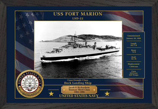 USS Fort Marion LSD-22 Framed Patriotic Photo