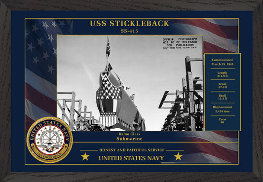 USS Stickleback SS-415 Framed Patriotic Photo