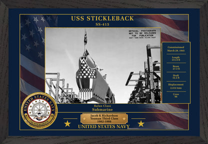 USS Stickleback SS-415 Framed Patriotic Photo