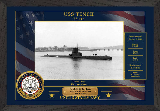 USS Tench SS-417 Framed Patriotic Photo