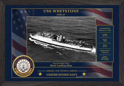 USS Whetstone LSD-27 Framed Patriotic Photo