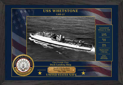USS Whetstone LSD-27 Framed Patriotic Photo