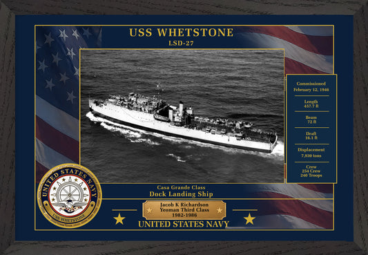 USS Whetstone LSD-27 Framed Patriotic Photo