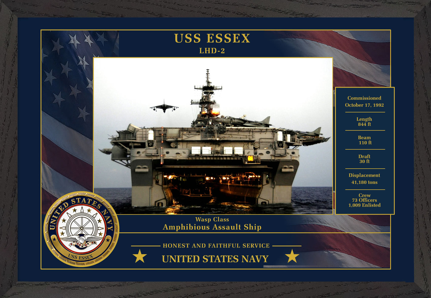 USS Essex LHD-2 Framed Patriotic Photo