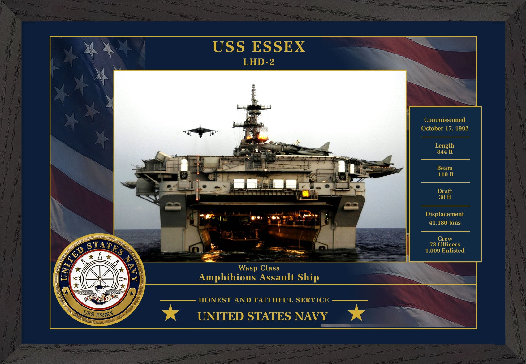USS Essex LHD-2 Framed Patriotic Photo