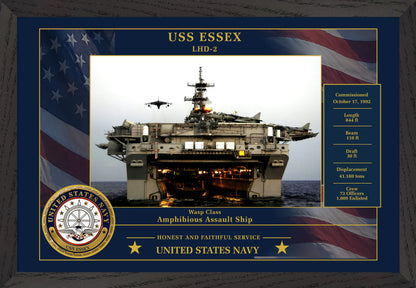 USS Essex LHD-2 Framed Patriotic Photo
