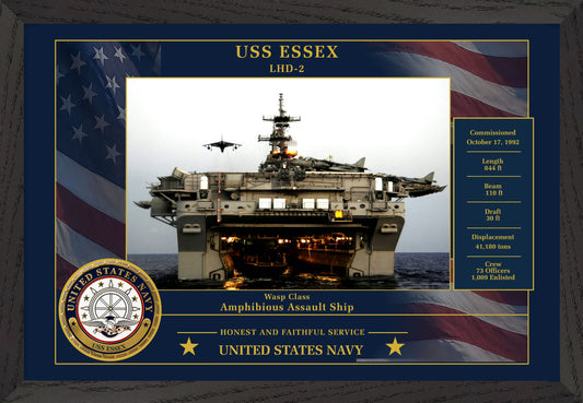 USS Essex LHD-2 Framed Patriotic Photo