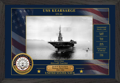 USS Kearsarge CV-33 Framed Patriotic Photo
