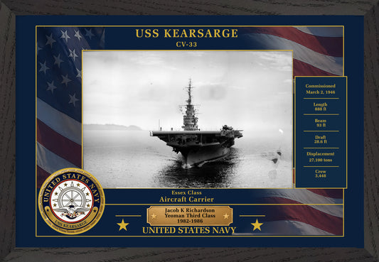 USS Kearsarge CV-33 Framed Patriotic Photo