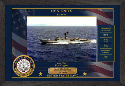 USS Knox FF-1052 Framed Patriotic Photo