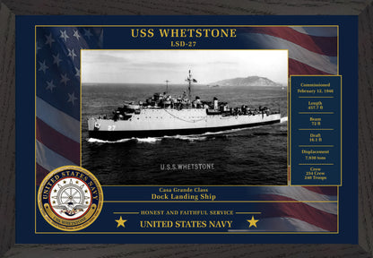 USS Whetstone LSD-27 Framed Patriotic Photo