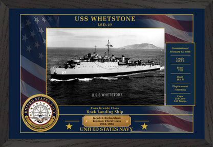 USS Whetstone LSD-27 Framed Patriotic Photo