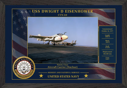 USS Dwight D Eisenhower CVN-69 Framed Patriotic Photo