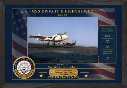USS Dwight D Eisenhower CVN-69 Framed Patriotic Photo