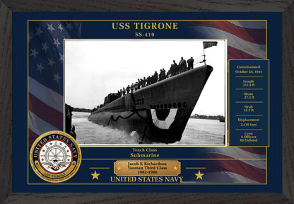 USS Tigrone SS-419 Framed Patriotic Photo