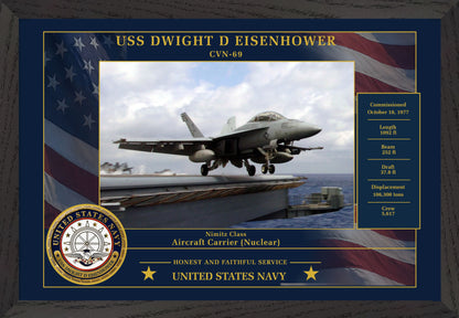 USS Dwight D Eisenhower CVN-69 Framed Patriotic Photo