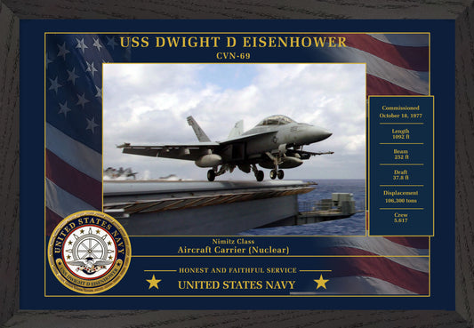 USS Dwight D Eisenhower CVN-69 Framed Patriotic Photo