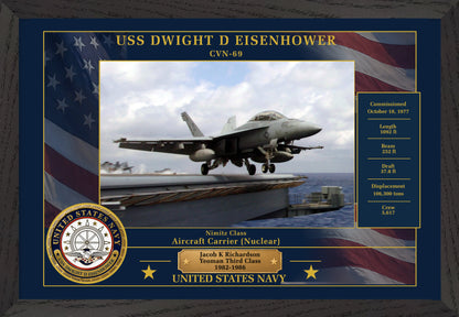 USS Dwight D Eisenhower CVN-69 Framed Patriotic Photo