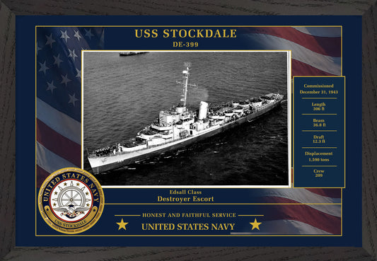 USS Stockdale DE-399 Framed Patriotic Photo