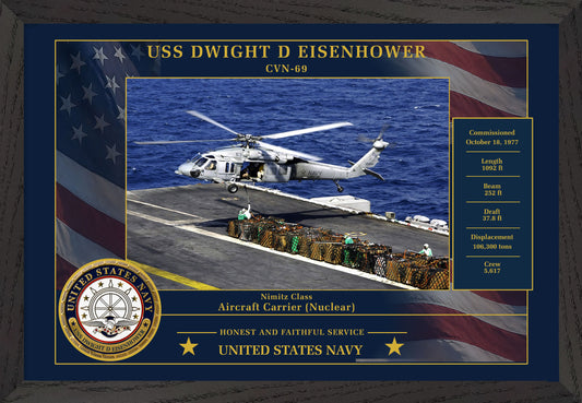 USS Dwight D Eisenhower CVN-69 Framed Patriotic Photo