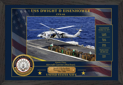 USS Dwight D Eisenhower CVN-69 Framed Patriotic Photo