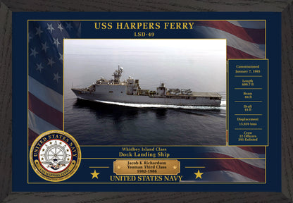 USS Harpers Ferry LSD-49 Framed Patriotic Photo