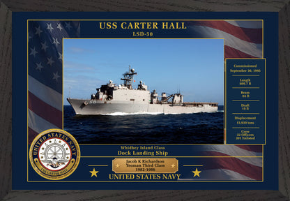 USS Carter Hall LSD-50 Framed Patriotic Photo