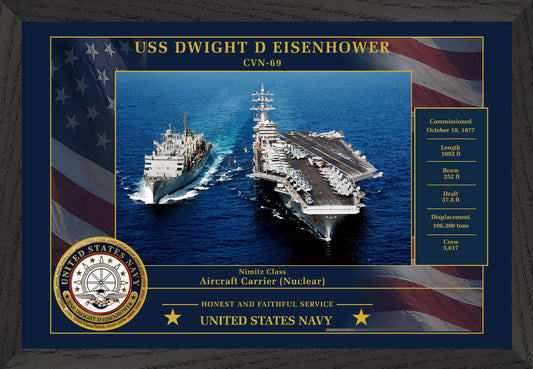 USS Dwight D Eisenhower CVN-69 Framed Patriotic Photo