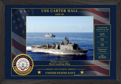 USS Carter Hall LSD-50 Framed Patriotic Photo