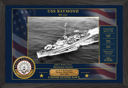 USS Raymond DE-341 Framed Patriotic Photo