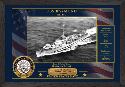 USS Raymond DE-341 Framed Patriotic Photo