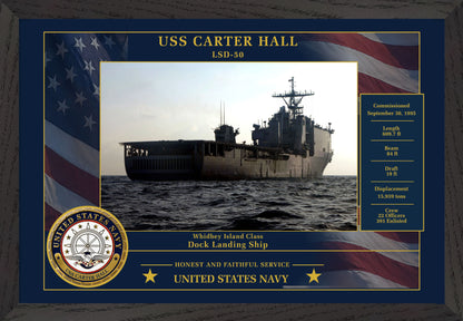USS Carter Hall LSD-50 Framed Patriotic Photo