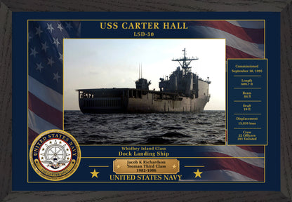 USS Carter Hall LSD-50 Framed Patriotic Photo