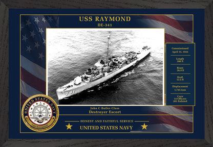 USS Raymond DE-341 Framed Patriotic Photo