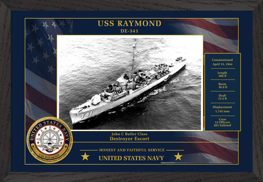USS Raymond DE-341 Framed Patriotic Photo