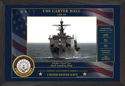 USS Carter Hall LSD-50 Framed Patriotic Photo