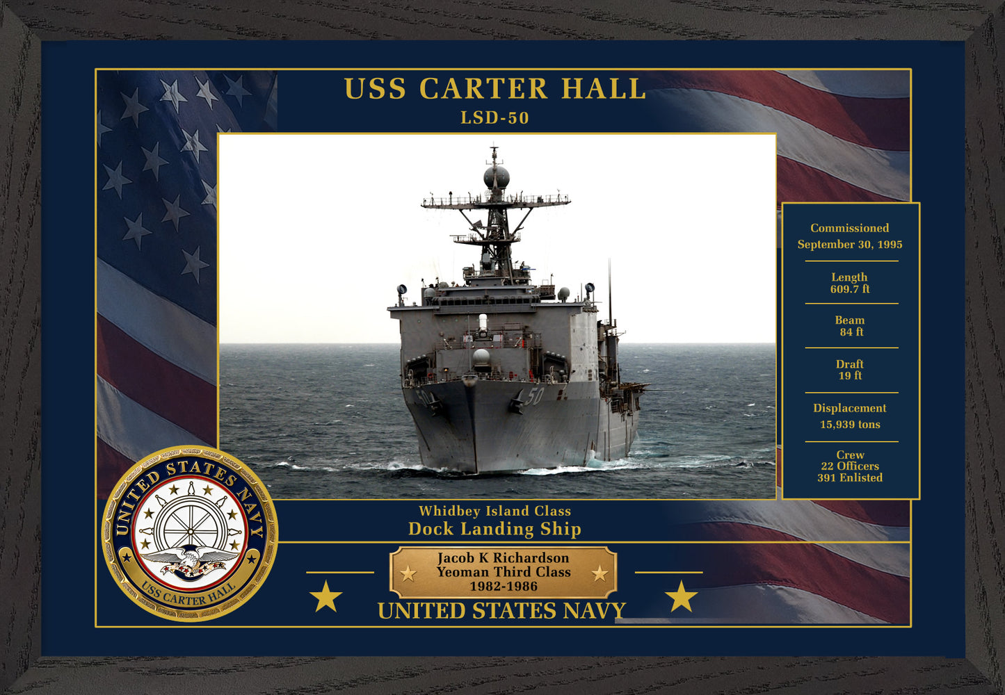 USS Carter Hall LSD-50 Framed Patriotic Photo
