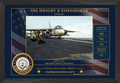 USS Dwight D Eisenhower CVN-69 Framed Patriotic Photo