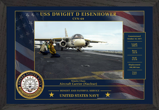 USS Dwight D Eisenhower CVN-69 Framed Patriotic Photo