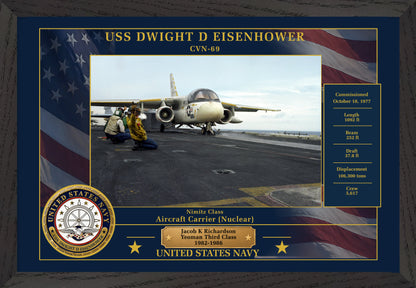 USS Dwight D Eisenhower CVN-69 Framed Patriotic Photo