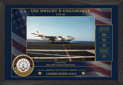 USS Dwight D Eisenhower CVN-69 Framed Patriotic Photo