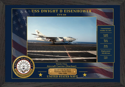 USS Dwight D Eisenhower CVN-69 Framed Patriotic Photo