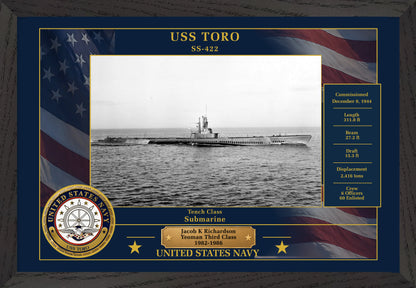 USS Toro SS-422 Framed Patriotic Photo