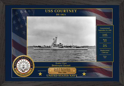 USS Courtney DE-1021 Framed Patriotic Photo