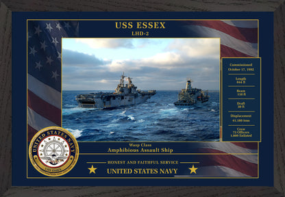 USS Essex LHD-2 Framed Patriotic Photo