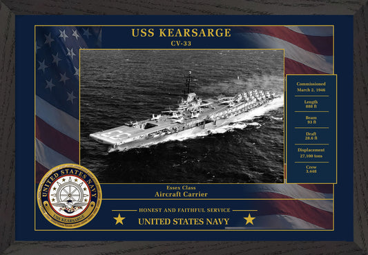 USS Kearsarge CV-33 Framed Patriotic Photo